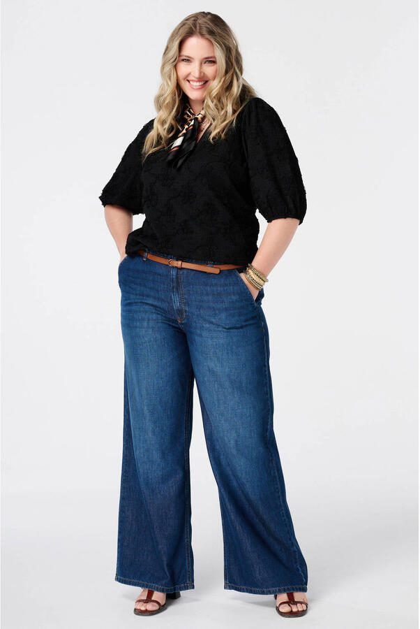 MS Mode rechtvallend blousetop Plus Size zwart - Foto 3