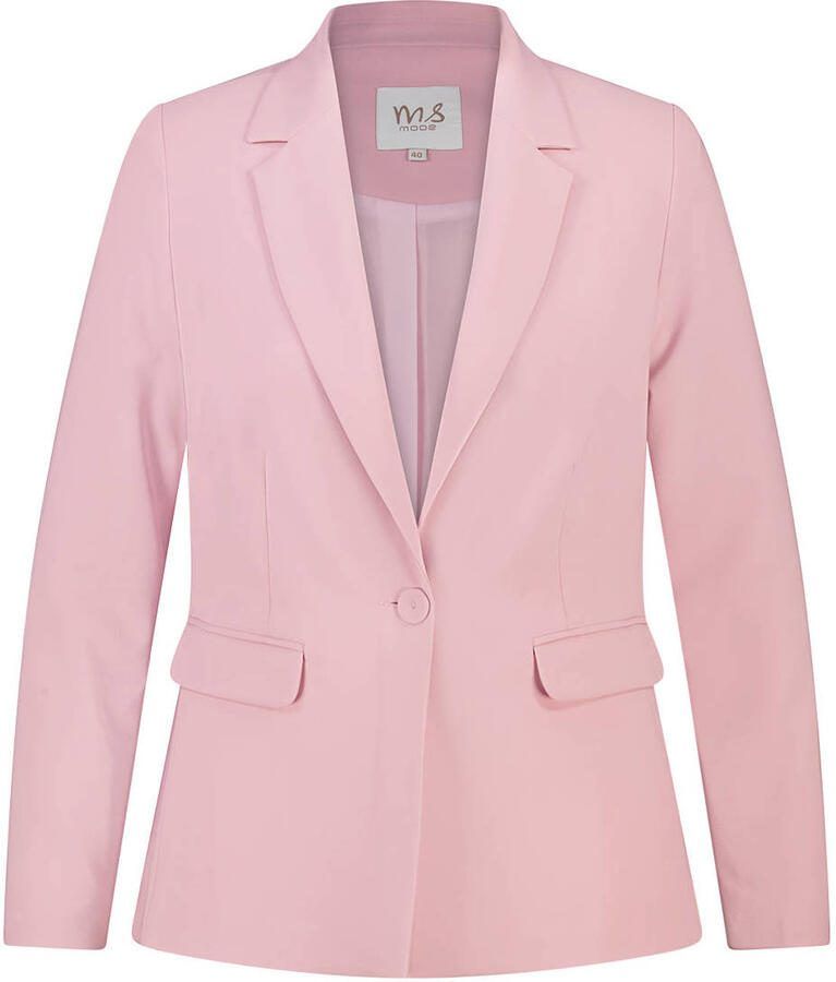 MS Mode rechtvallend regular fit blazer Plus Size lichtroze - Foto 2