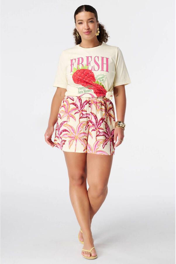 MS Mode rechtvallend T-shirt met print Plus Size lichtgeel - Foto 3