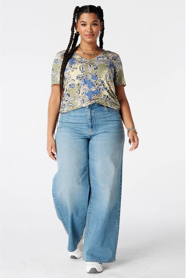 MS Mode rechtvallend T-shirt Plus Size met print groen - Foto 3