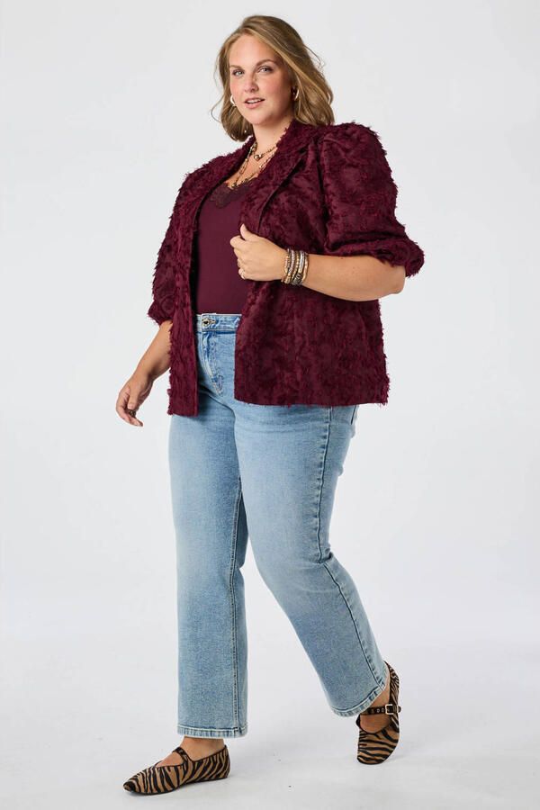 MS Mode regular fit blazer Plus Size donkerrood - Foto 2