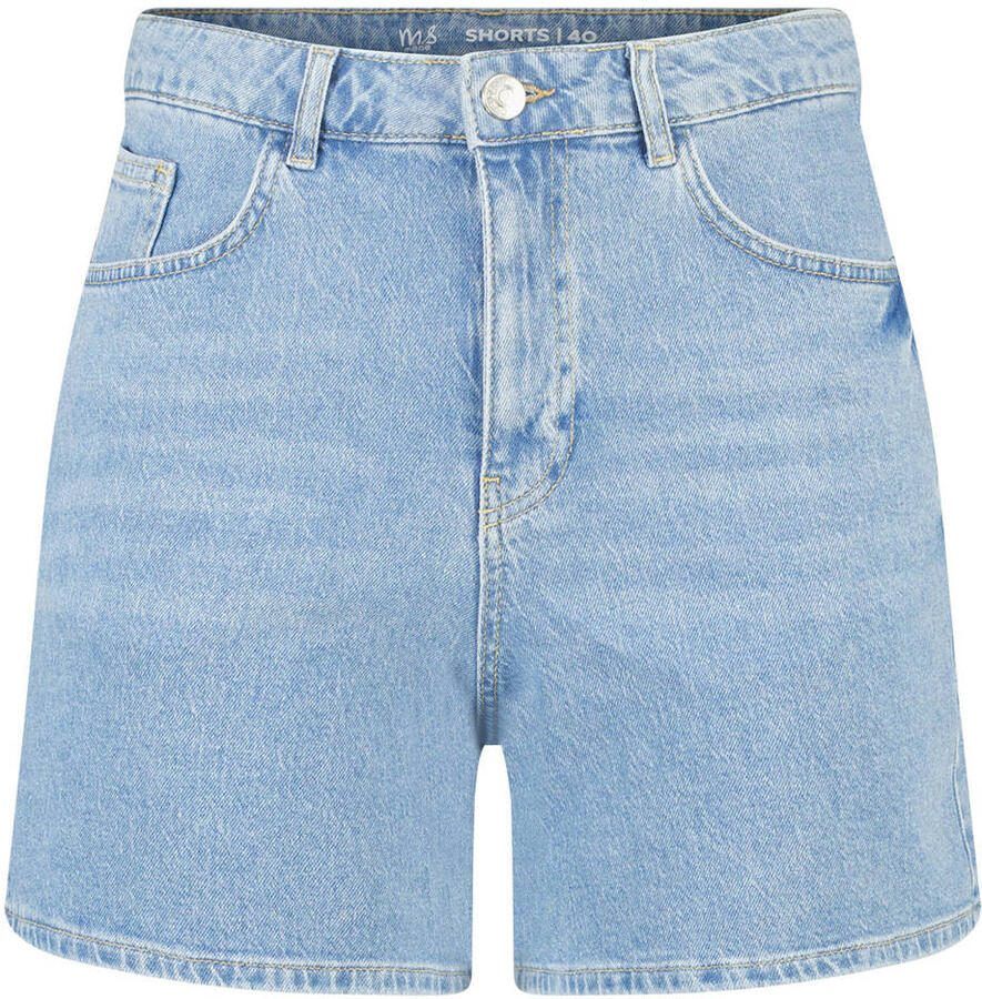 MS Mode regular high waist casual short medium blue denim