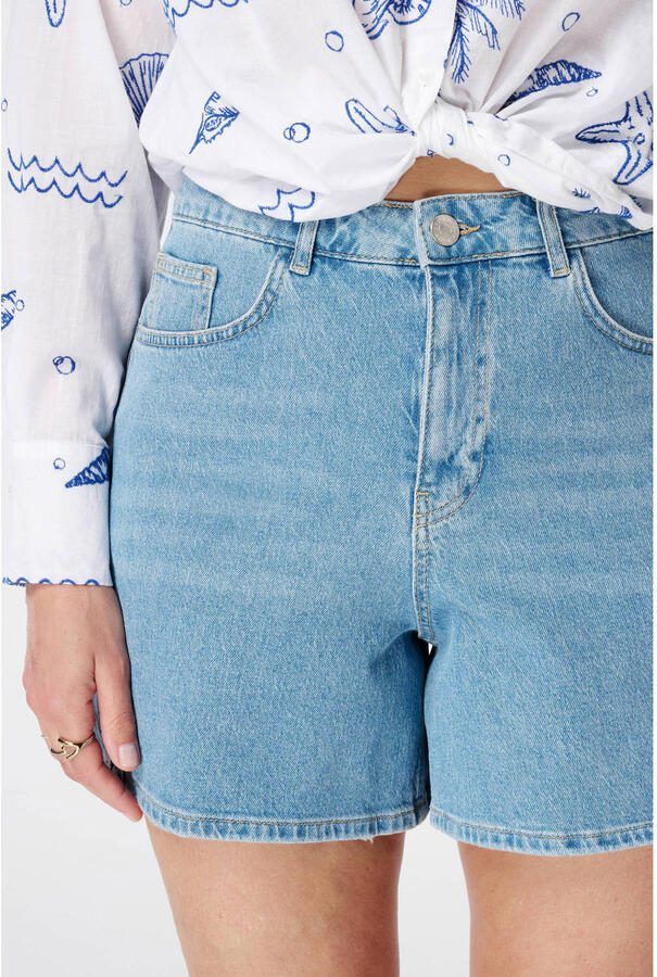 MS Mode regular high waist casual short medium blue denim - Foto 2