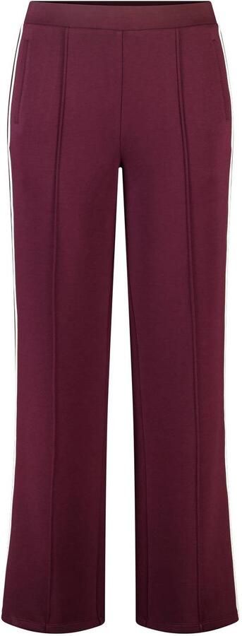 MS Mode regular waist wide leg casual broek donkerrood