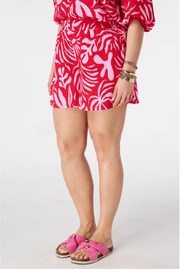 MS Mode regular waist casual short rood