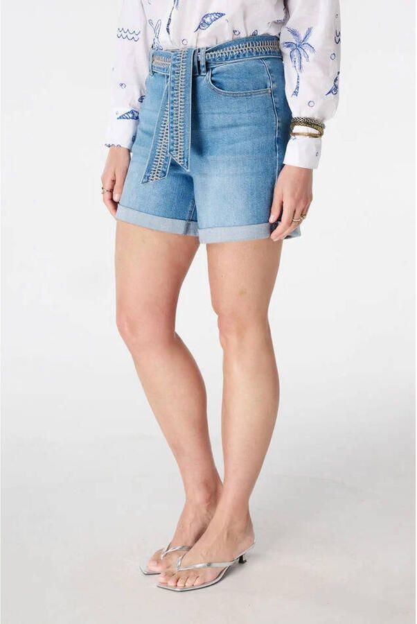 MS Mode regular waist short medium blue denim