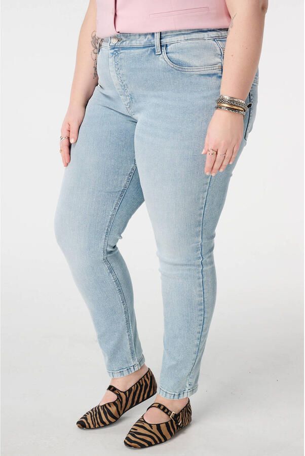MS Mode skinny high waist broek light blue denim