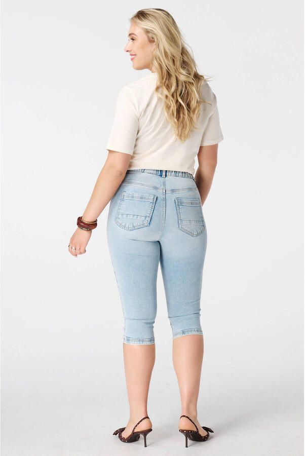 MS Mode skinny regular waist capri light blue denim - Foto 2
