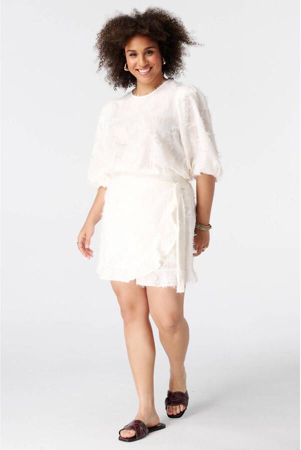 MS Mode skort Plus Size ecru