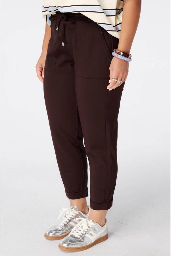 MS Mode slim fit broek Plus Size bruin