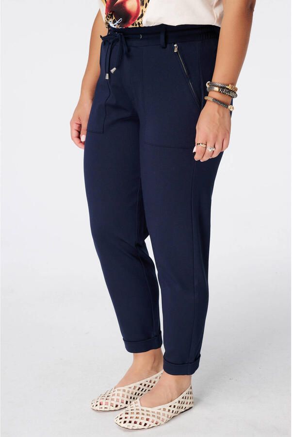 MS Mode slim fit broek Plus Size donkerblauw