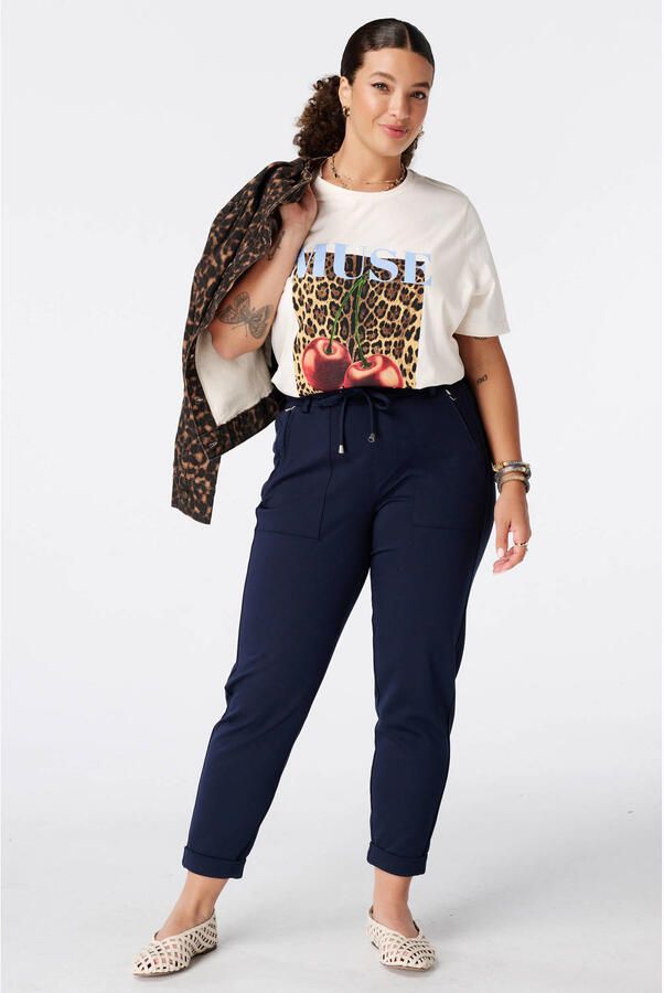 MS Mode slim fit broek Plus Size donkerblauw - Foto 3