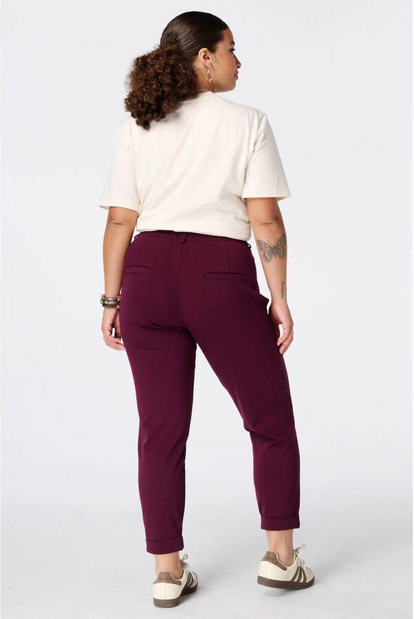 MS Mode slim fit broek Plus Size donkerrood - Foto 2