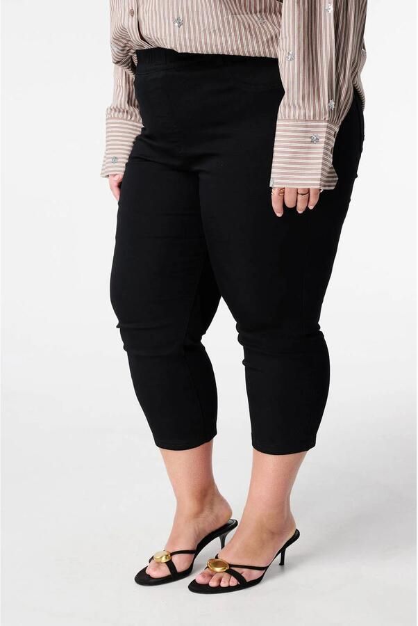 MS Mode slim high waist casual broek zwart