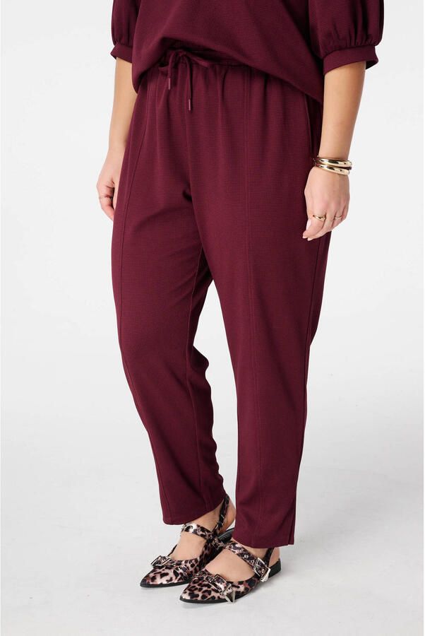MS Mode slim regular waist broek donkerrood