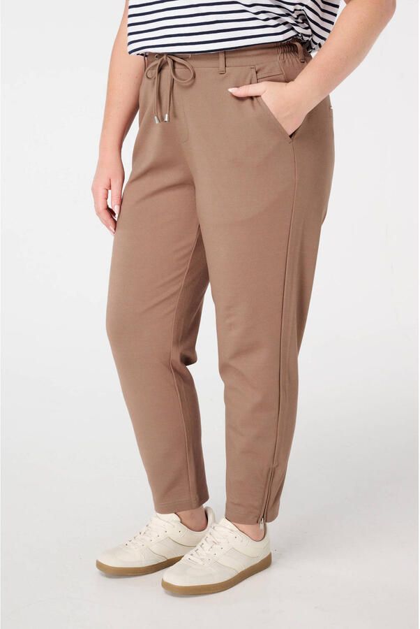 MS Mode slim regular waist broek zand - Foto 3