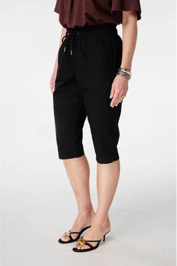 MS Mode slim regular waist capri zwart