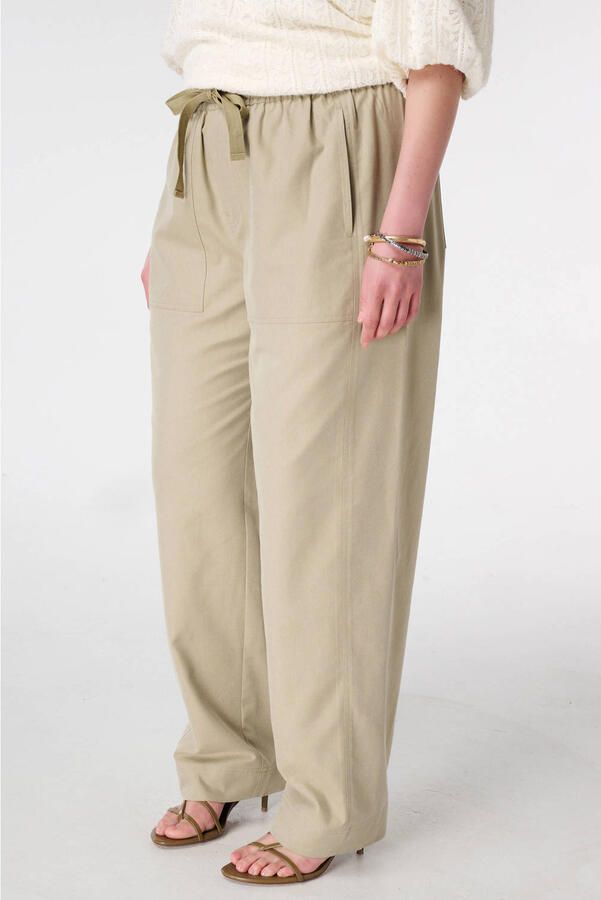 MS Mode slim regular waist cargobroek lichtgroen