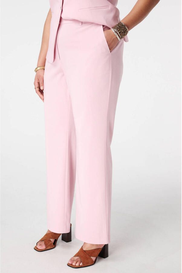 MS Mode slim regular waist pantalon lichtroze