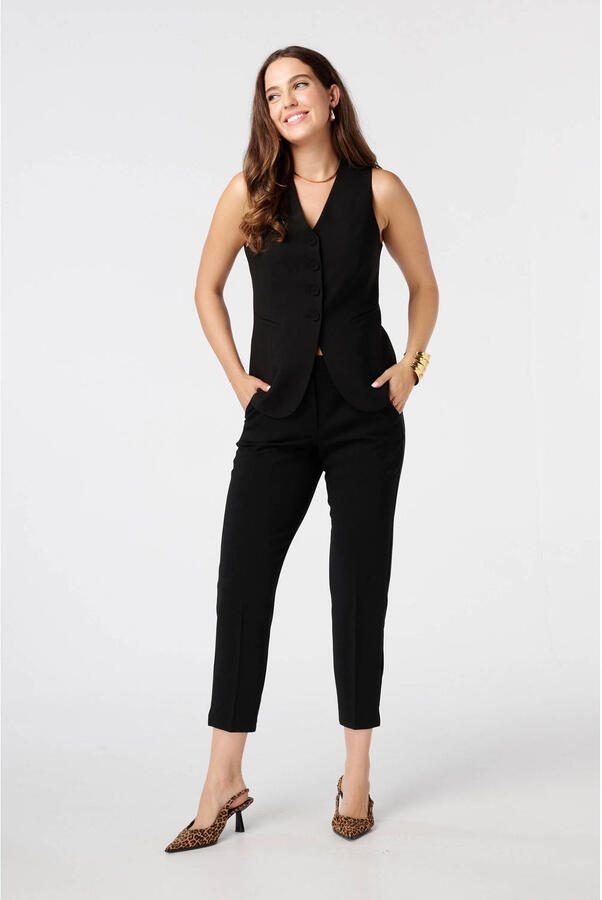 MS Mode slim regular waist pantalon zwart - Foto 2
