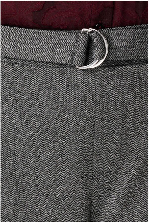 MS Mode straight high waist broek grijs melange - Foto 2