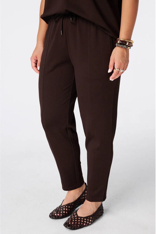 MS Mode straight leg broek Plus Size bruin