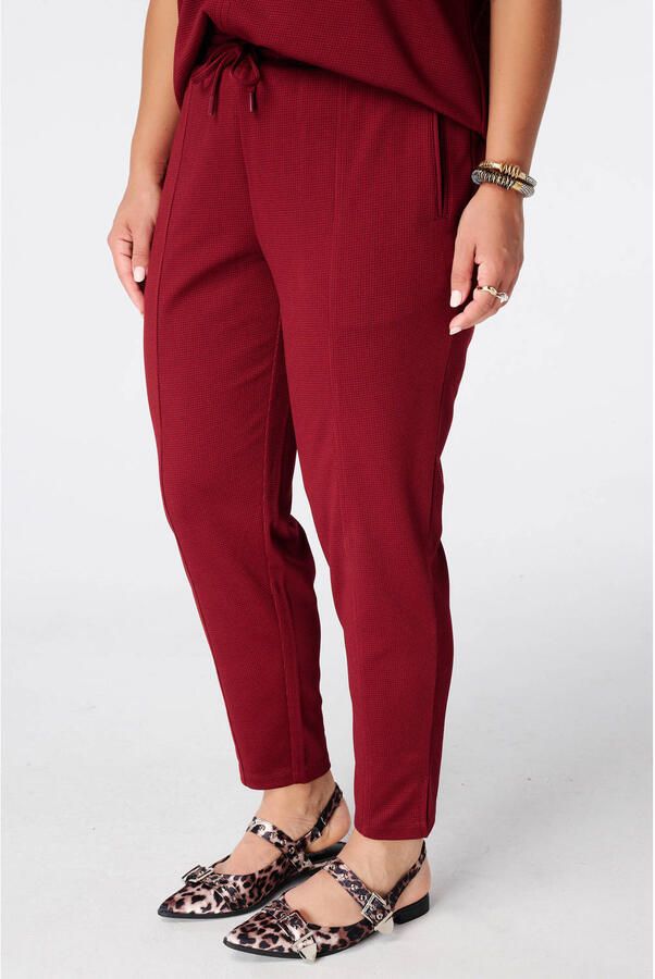 MS Mode straight leg broek Plus Size donkerrood