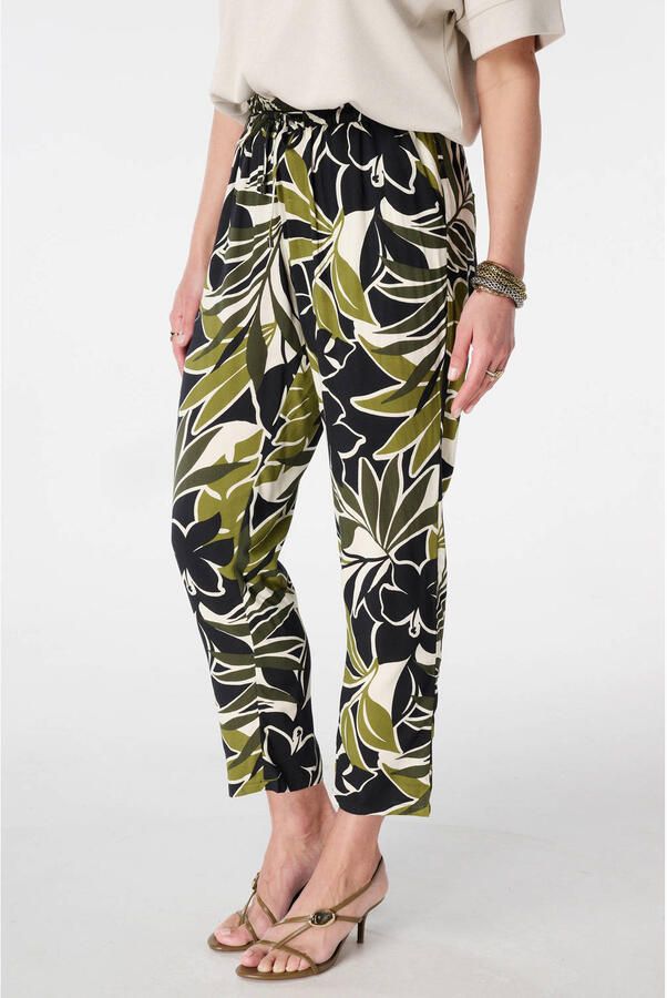 MS Mode straight regular waist broek groen