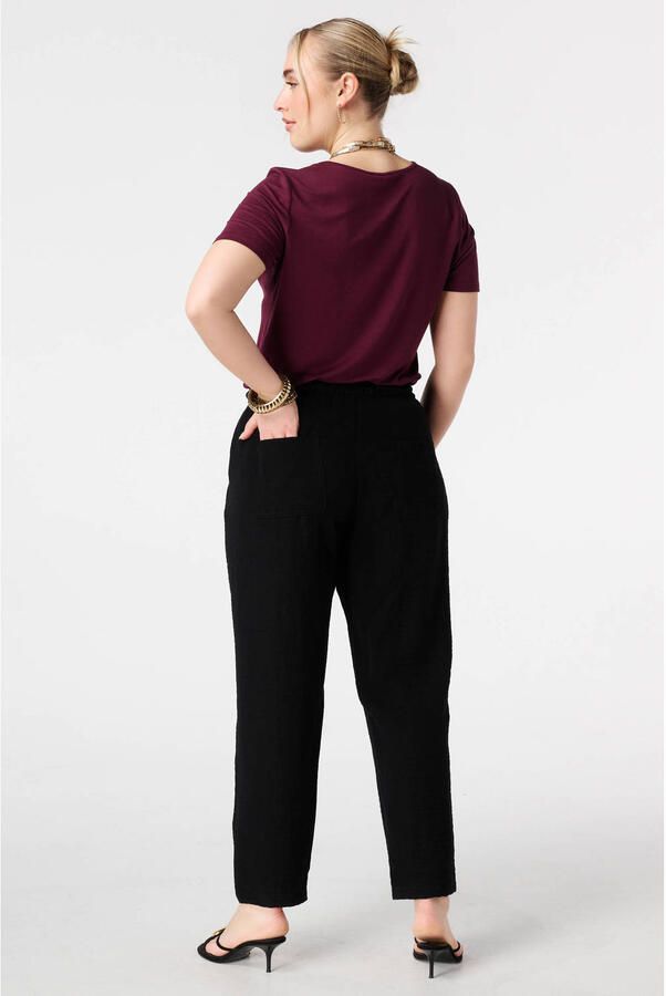 MS Mode straight regular waist broek zwart - Foto 2
