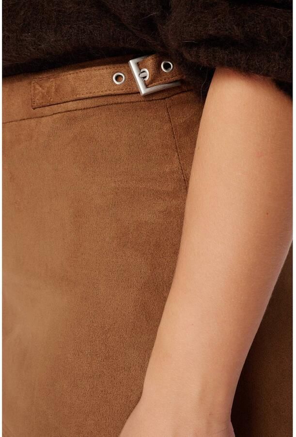 MS Mode suèdelook A-lijn midi rok camel - Foto 2
