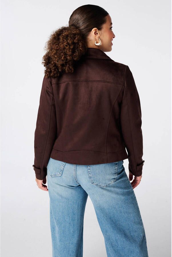MS Mode suèdelook bikerjack Plus Size bruin - Foto 3
