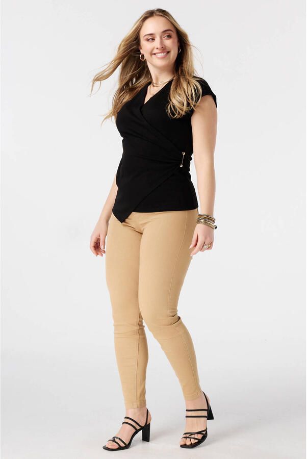 MS Mode super skinny high waist broek camel - Foto 2