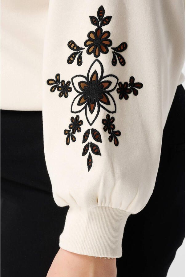 MS Mode sweater ecru broderie - Foto 3