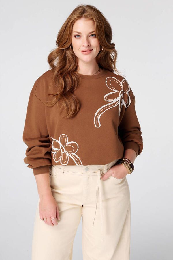 MS Mode sweater met borduursels Plus Size camel - Foto 2