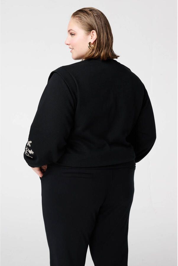 MS Mode sweater zwart broderie - Foto 2