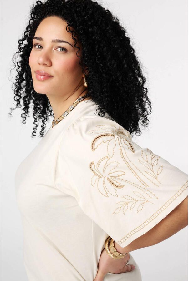 MS Mode T-shirt broderie beige - Foto 3
