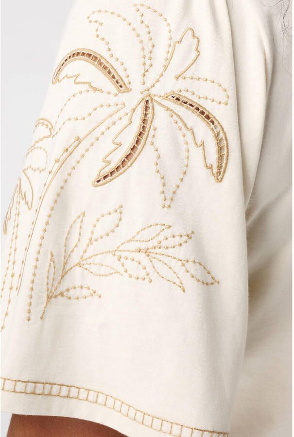 MS Mode T-shirt broderie beige - Foto 2