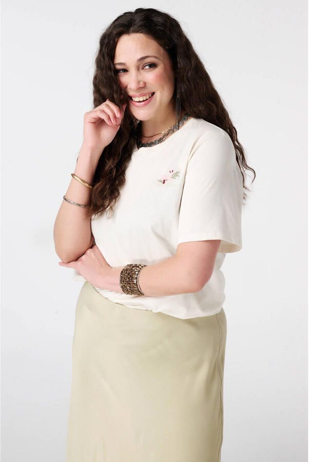 MS Mode T-shirt met backprint wit
