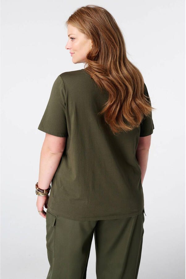 MS Mode T-shirt met borduursels Plus Size kaki - Foto 2