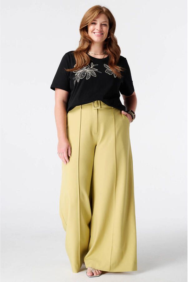 MS Mode T-shirt met borduursels Plus Size zwart - Foto 2