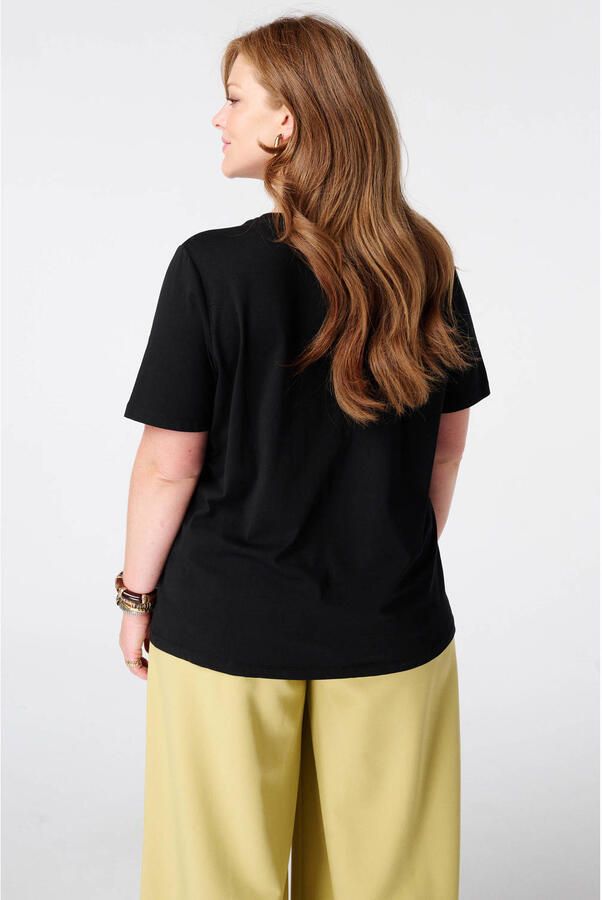 MS Mode T-shirt met borduursels Plus Size zwart - Foto 3