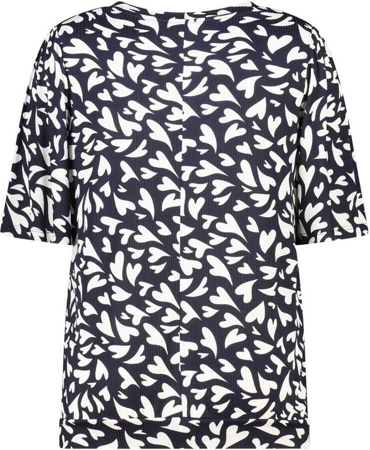 MS Mode T-shirt met hartjes donkerblauw - Foto 2