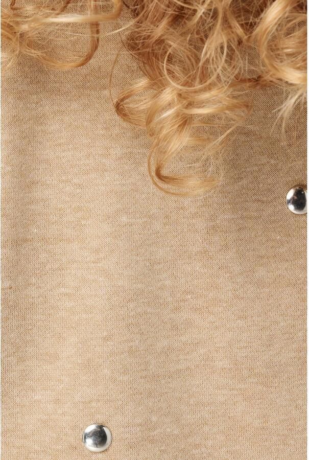 MS Mode T-shirt met studs Plus Size beige