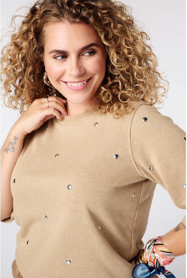 MS Mode T-shirt met studs Plus Size beige - Foto 2