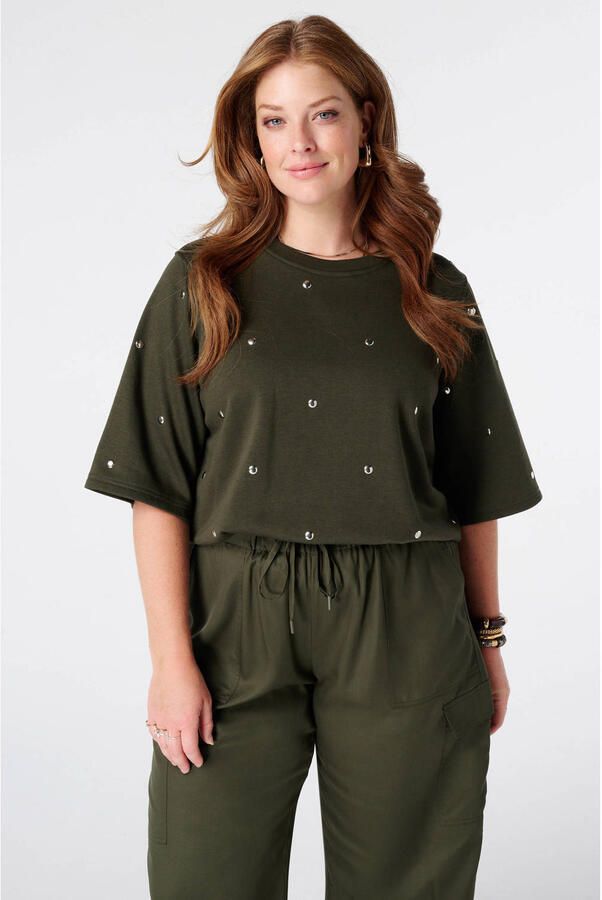 MS Mode T-shirt Plus Size kaki
