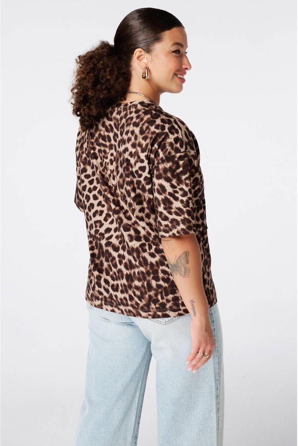 MS Mode T-shirt Plus Size met panterprint bruin - Foto 3