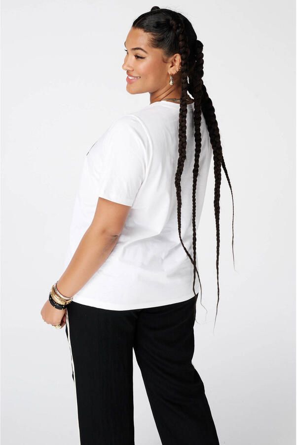 MS Mode T-shirt Plus Size met print wit - Foto 3