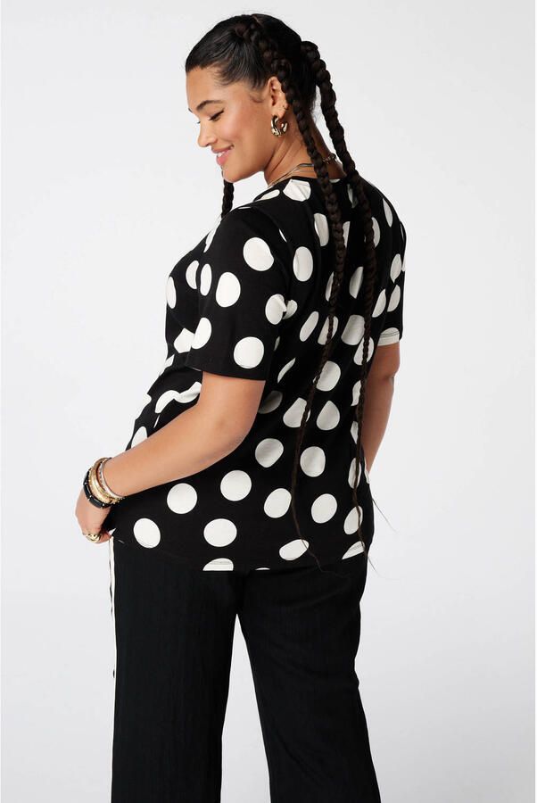 MS Mode T-shirt Plus Size met stippen zwart - Foto 3