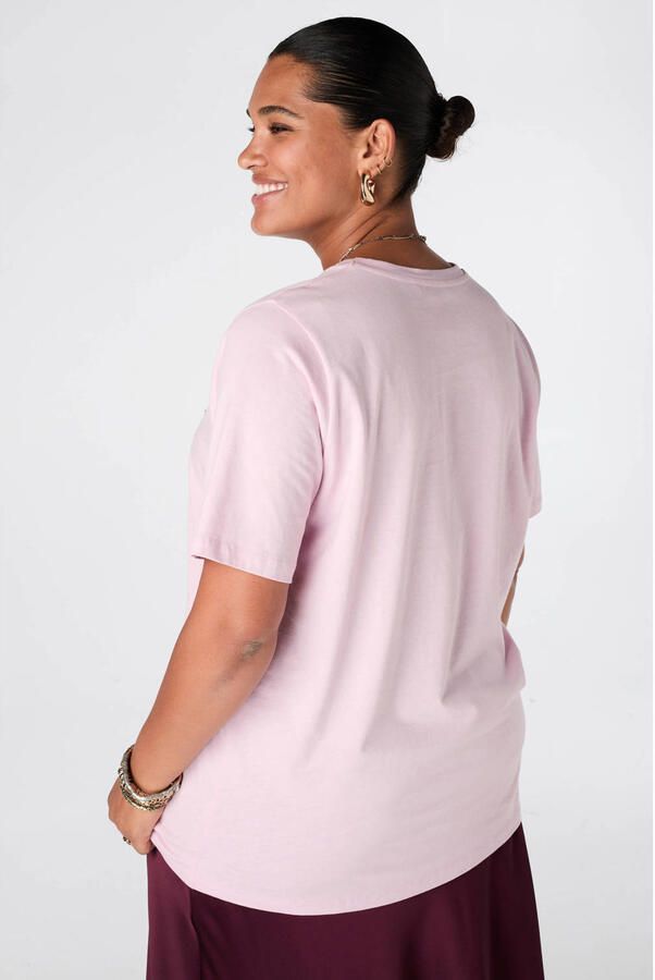MS Mode T-shirt Plus Size met tekst lichtroze - Foto 3