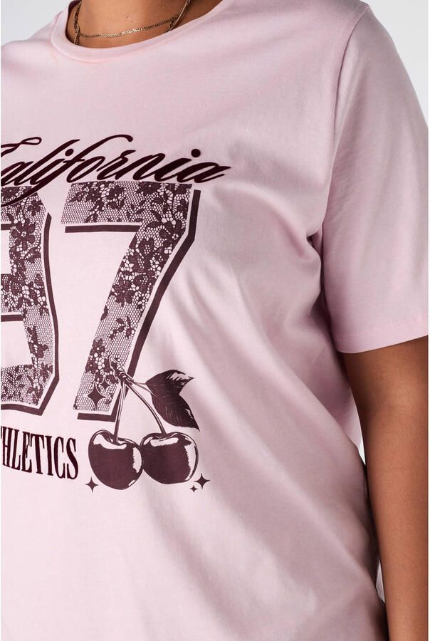 MS Mode T-shirt Plus Size met tekst lichtroze - Foto 2